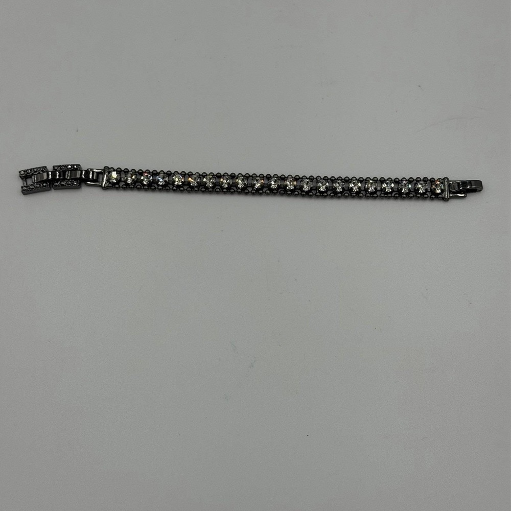 Stella and Dot Silver Tone‎ Clear Round Crystal Tennis Bracelet